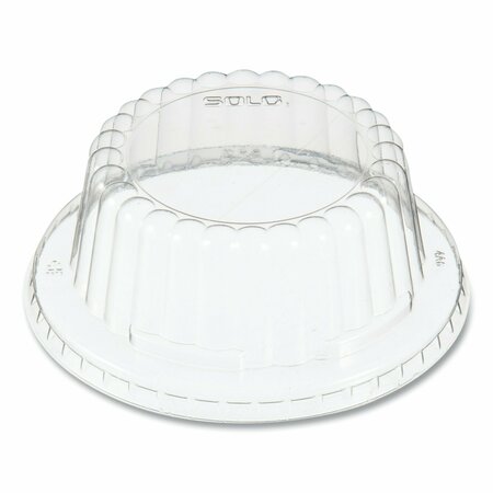 SOLO Flat-Top Dome PET Plastic Lids, For 6-10 oz Containers, 3.96 in. Diameter x 1.25 in.h, Clear, 1000PK DF8-0090